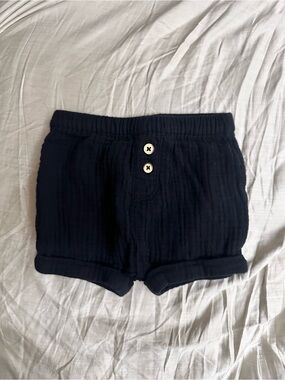 Cat & Jack Baby Black Double Gauze Muslin Shorts 0-3M NWOT Cotton